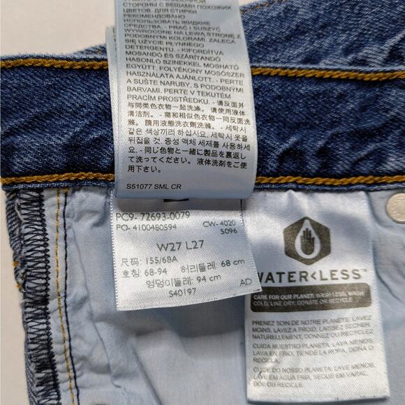 Levi's Premium Ribcage Straight 27 Blue High Rise Ankle '90s Revival Minimalist - Picture 12 of 14